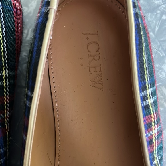 J. Crew Womens Smoking Slipper Black Tartan Plaid Loafers Shoe 9 - Picture 2 of 4
